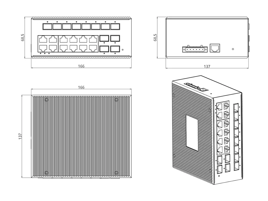 LBT1212BGSP-SFP Twelve PoE+ ports and twelve SFP uplinks
