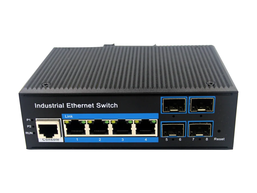 LBT44BGSP-SFP PoE twin of the LBT44BGS — all four copper ports powered